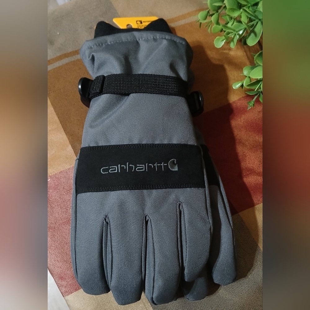 New Carhartt XL Waterproof Men's Gloves Outdoor Winter Gray Black